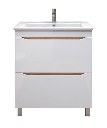 Тумба под раковину Vigo Grani tn.GRI.OSK.75.2Y дуб золотой 70х50 напольная цвет белый/коричневый