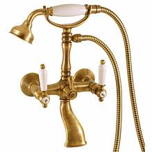 Смеситель для ванны и душа RavSlezak MORAVA RETRO MK560.5/2Z настенный золото