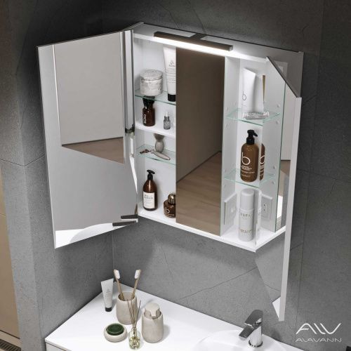 Зеркало-шкаф Alavann Cosmetic ALV0771001 80х80 подвесной цвет белый
