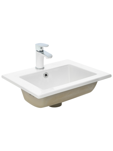 Раковина из сантехнического фаянса WeltWasser WW SK 10000004607 40 см встраиваемая цвет белый 1 отверстие под смеситель