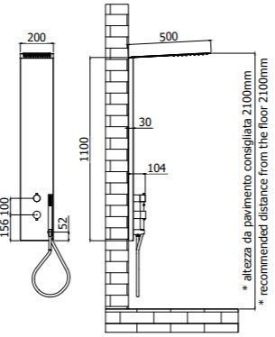 Душевая панель Paffoni Beta ZCOL672CR настенная цвет хром - фото 2