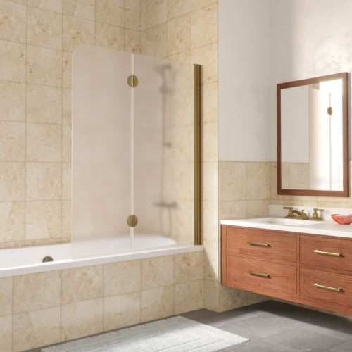 Душевая шторка на ванну Vegas-Glass E2V LUX E2V LUX 120 05 10 R 120х150 стекло матовое профиль бронза ориентация правая