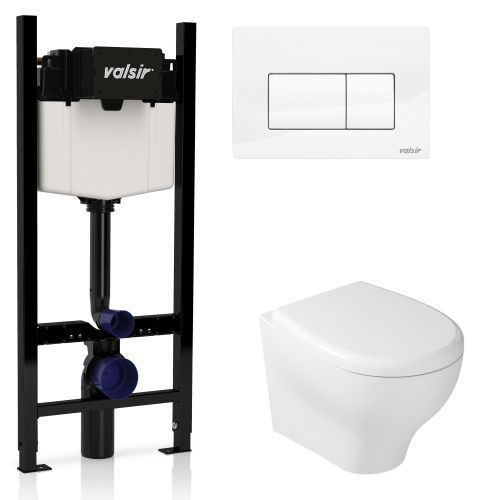 Комплект унитаз с инсталляцией и клавишей смыва Valsir KIT VSWG 7212 Slim P1