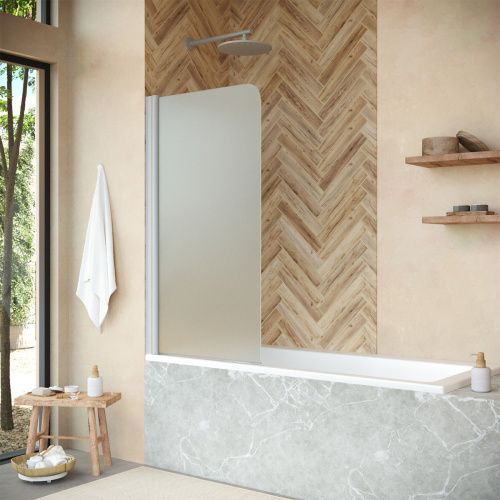 Душевая шторка на ванну Vegas-Glass EV+EV NOVO EV NOVO 76 07 10 L 75х140 стекло матовое профиль хром ориентация левая