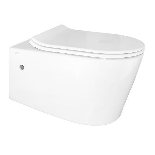 Унитаз подвесной Creo Ceramique RENNES RE1100R+RE1001T/AR1001T белый с сиденьем микролифт безободковый каскадный смыв