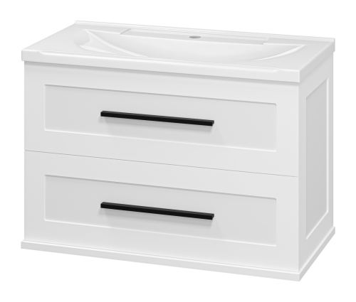 Тумба под раковину Misty Модерн П-Мод09080-011Пр 80х40 подвесная цвет белый