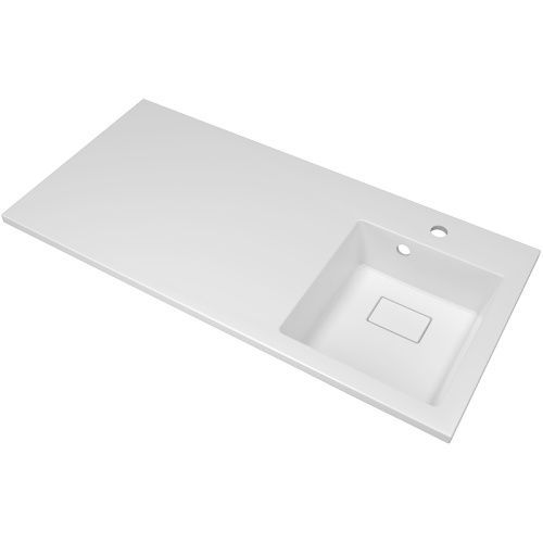 Раковина из искусственного камня Florentina Аванти 1000R 10.310.0R100.001 100х50 накладная цвет белый 1 отверстие под смеситель