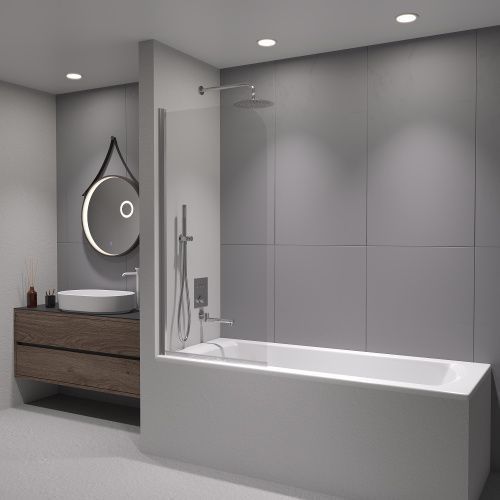 Душевая шторка на ванну RGW Screens 411110908-11 80х150 стекло прозрачное профиль хром ориентация универсальная