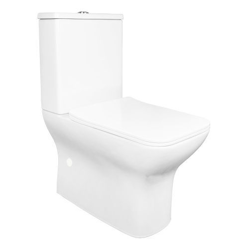 Унитаз напольный с бачком Azario Fresco AZ-8302 белый с сиденьем микролифт безободковый каскадный смыв