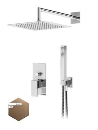 Душевая система Cezares PORTA PORTA-DSIPQ-30-SS встраиваемая в стену цвет медь