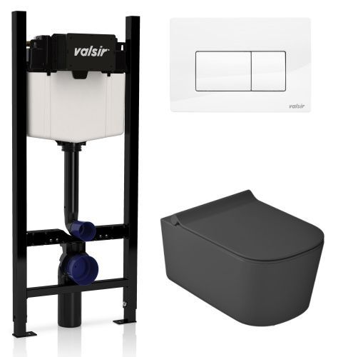 Комплект унитаз с инсталляцией и клавишей смыва Valsir KIT VSWG 5486NEMT Slim P1
