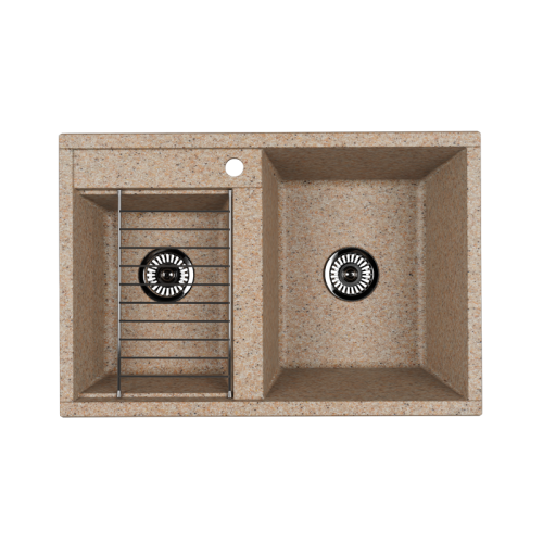 Кухонная мойка Aquaton Делия 1A723132DE220 80х50 цвет бежевый поверхность матовая
