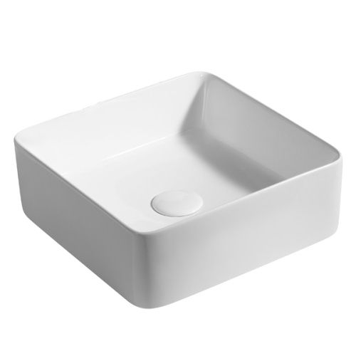 Раковина из сантехнического фаянса Azario AZ-41314 30х30 накладная цвет белый без отверстий под смеситель