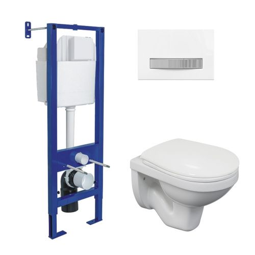 Комплект унитаз с инталляцией и клавишей смыва Berges АТОМ Line 043334