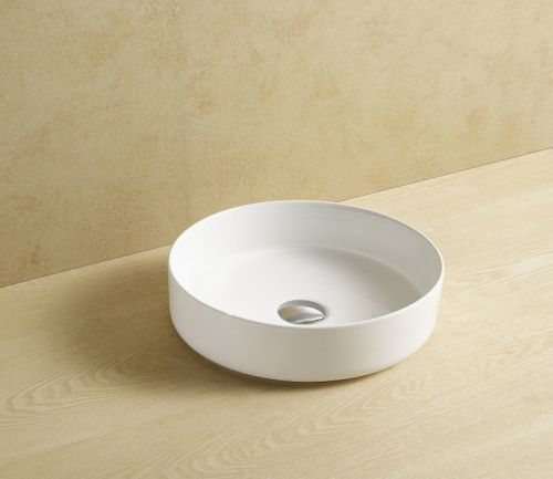 Раковина из сантехнического фаянса CeramaLux 9423 40х40 накладная цвет белый без отверстий под смеситель