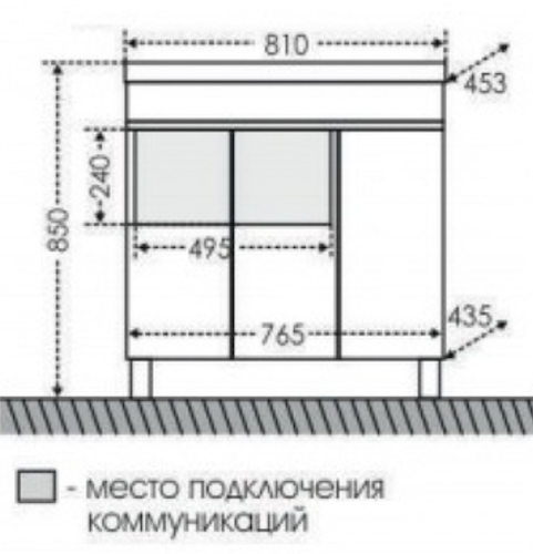 Тумба под раковину СанТа Марс 700217 80х40 напольная цвет белый - фото 4