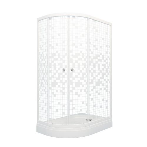Душевой уголок Тритон Коралл Щ0000061781 120х80 стекло с рисунком профиль белый с поддоном