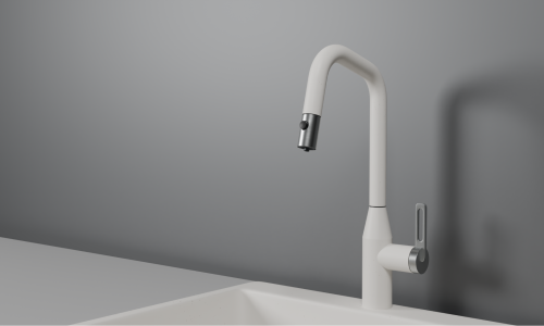 Смеситель для кухни Granula 8171, АРКТИК (БЕЛЫЙ) на мойку белый