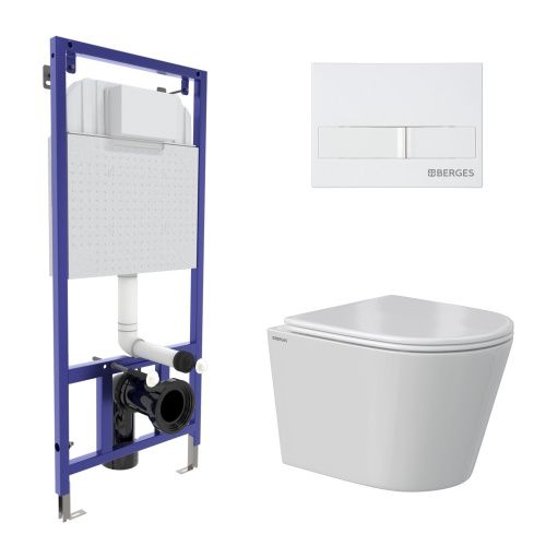 Комплект унитаз с инталляцией и клавишей смыва Berges NOVUM 043373