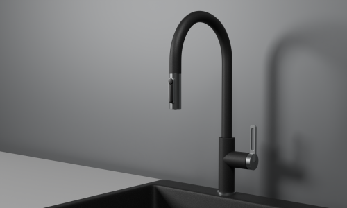 Смеситель для кухни Granula 8168, ШВАРЦ на мойку черный