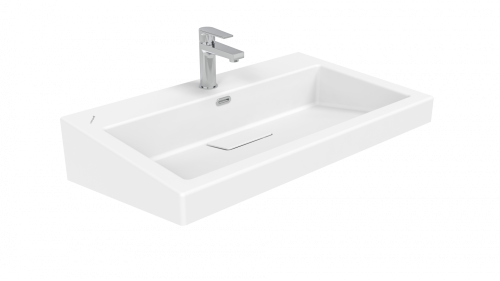 Раковина из сантехнического фарфора Creavit Epic EP080-00CB00E-0000 80х40 накладная цвет белый 1 отверстие под смеситель