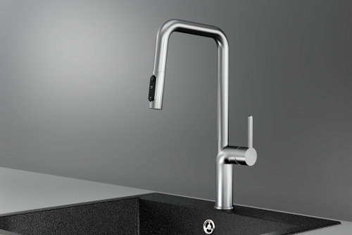 Смеситель для кухни Granula 9011, НЕРЖ на мойку нержавеющая сталь