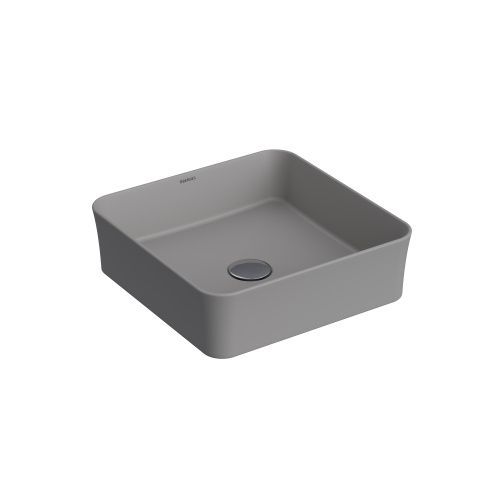 Раковина из сантехнического фарфора Berges Ego SL 181060 40х40 накладная цвет серый