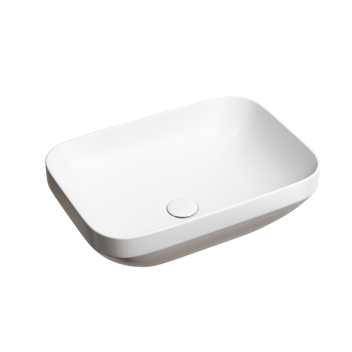 Раковина из сантехнического фарфора Ceramica Nova ELEMENT CN6055MW 50х40 накладная цвет белый без отверстий под смеситель