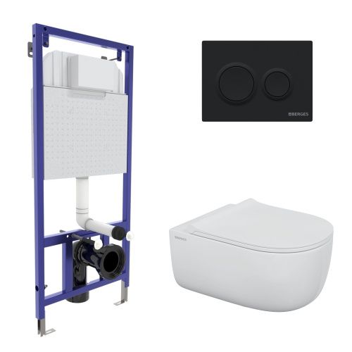 Комплект унитаз с инталляцией и клавишей смыва Berges NOVUM 043303