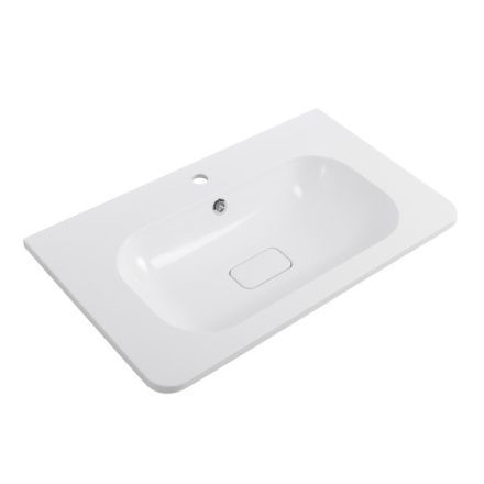 Раковина из искусственного камня Cezares RELAX CZR-800/480-LV-MR-NV 80х50 подвесная цвет белый 1 отверстие под смеситель