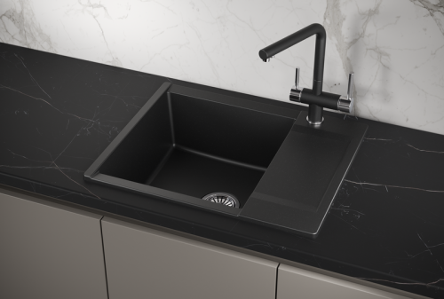 Кухонная мойка Granula 6202, ШВАРЦ 60х50 цвет черный поверхность матовая