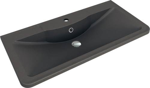 Раковина из искусственного камня Florentina Аллегро 900 10.020.00900.302 90х50 накладная цвет черный 1 отверстие под смеситель