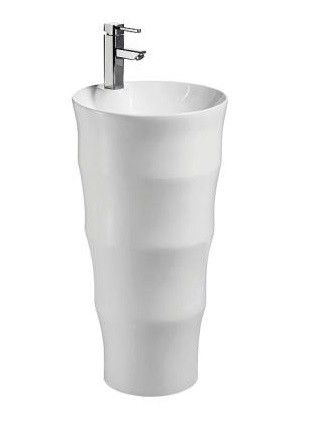 Раковина из сантехнического фаянса CeramaLux G308 40х40 напольная цвет белый 1 отверстие под смеситель