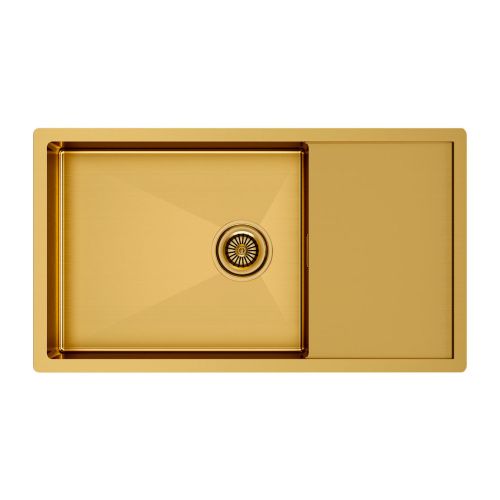 Кухонная мойка Paulmark GERBERG 78F UNI PM217844-BG 45х40 цвет золото поверхность брашированная