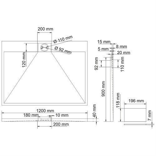 Душевой поддон из искусственного камня Wasserkraft Alme 15T 15T07 120х90 белый - фото 3