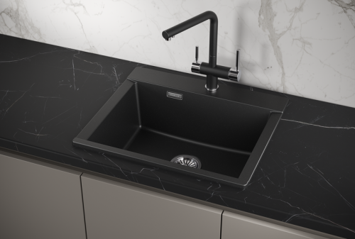 Кухонная мойка Granula 5804, ШВАРЦ 60х50 цвет черный поверхность матовая