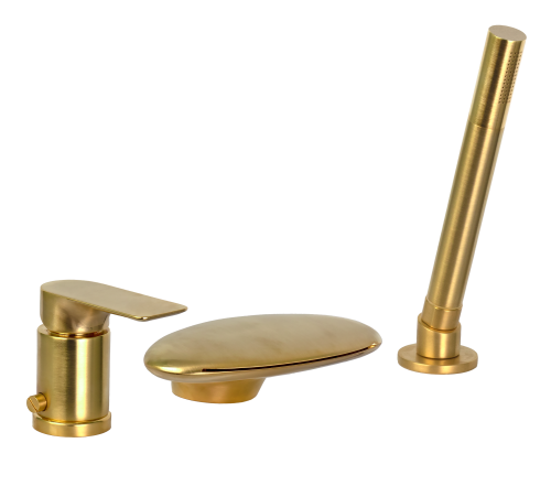 Смеситель Remer Infinity I07UFBG на борт ванны золото