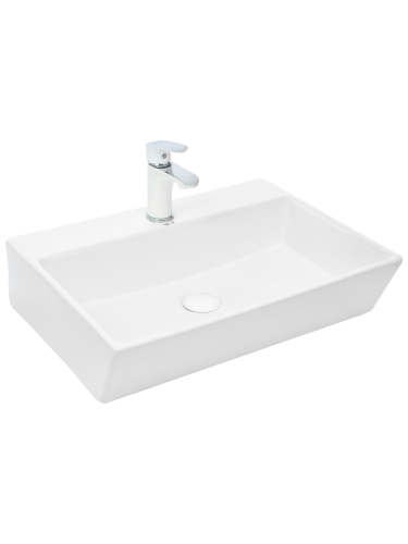 Раковина из сантехнического фаянса WeltWasser WW SK 10000003864 60х40 подвесная цвет белый 1 отверстие под смеситель