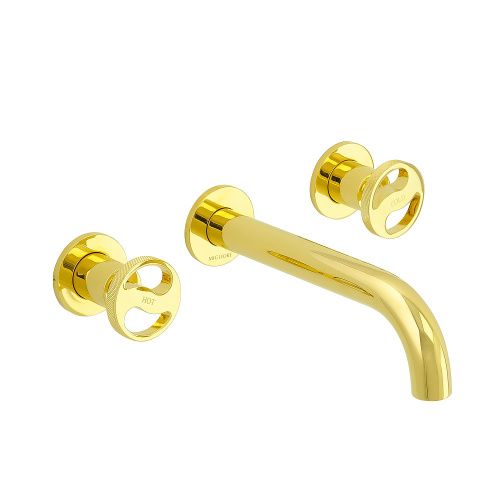Смеситель для раковины Migliore REVERSA 28205 встраиваемый в стену золото