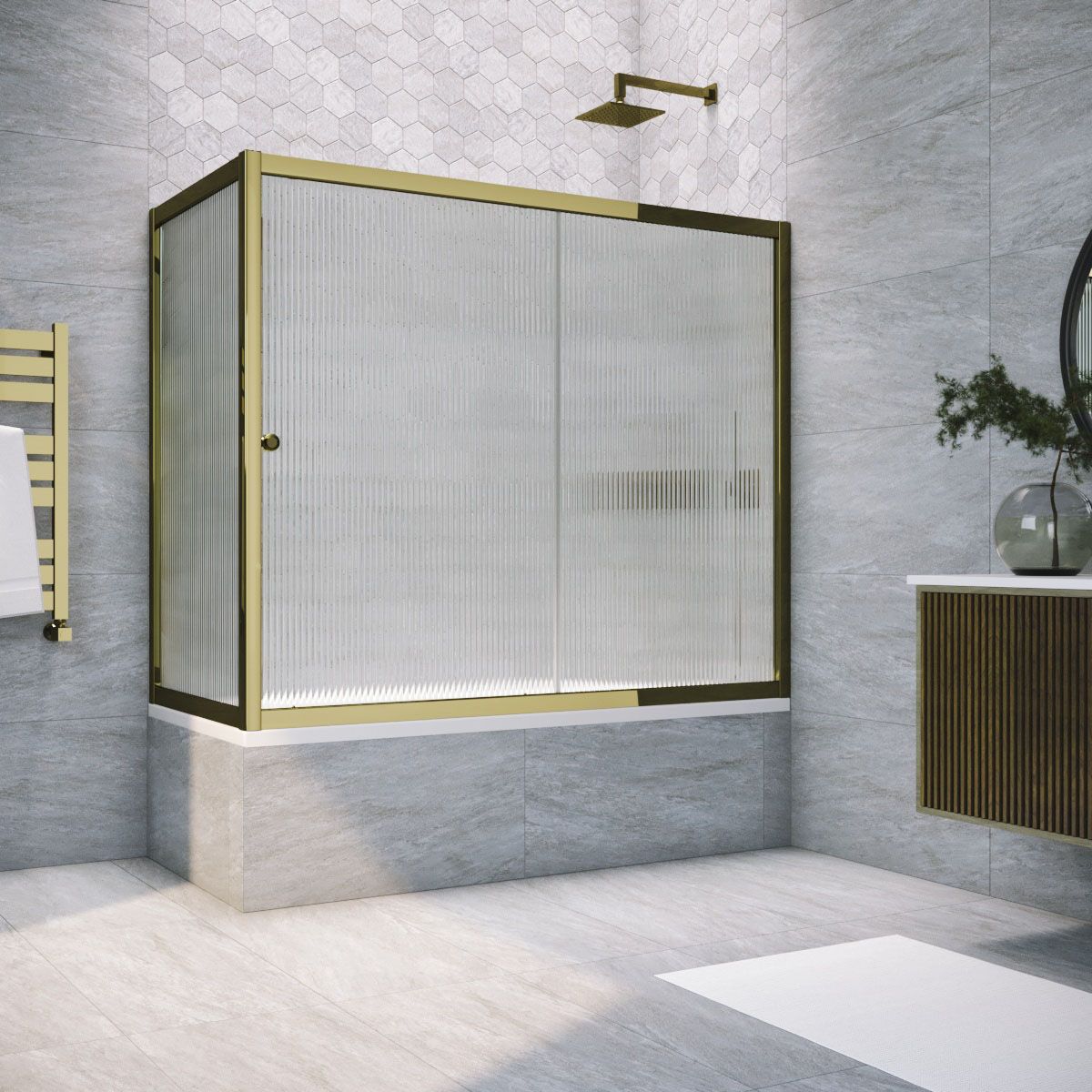 Душевая шторка на ванну Vegas-Glass ZV+ZVF TUR+NOVO ZV+ZVF TUR NOVO 190*90 05 Moru 190х140 стекло рифленое профиль бронза ориентация универсальная