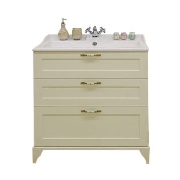 Тумба под раковину Aquaton Леон 1A187801LBPR0 80х40 напольная цвет бежевый