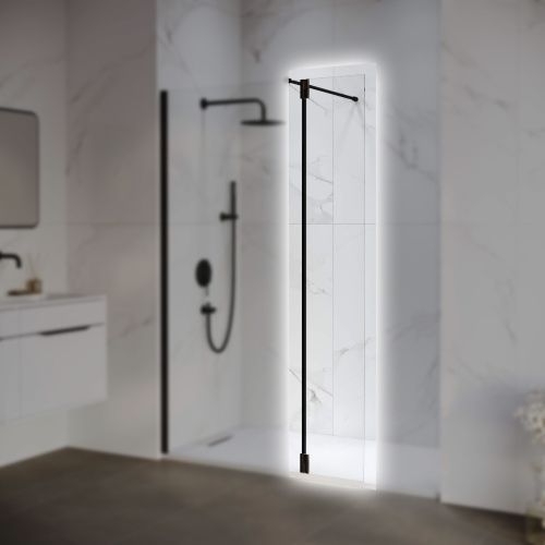 Боковая стенка RGW 352207003-14 30х195 стекло прозрачное профиль черный