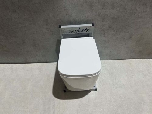 Унитаз подвесной CeramaLux TR5170 белый с сиденьем микролифт смыв торнадо