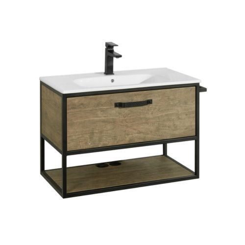 Тумба под раковину Aquaton Лофт Фабрик 1A242401LTDY0 80х40 подвесная цвет коричневый