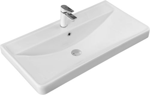 Раковина керамическая Aquanet Ирис 00323883 91х47 полувстраиваемая цвет белый 1 отверстие под смеситель