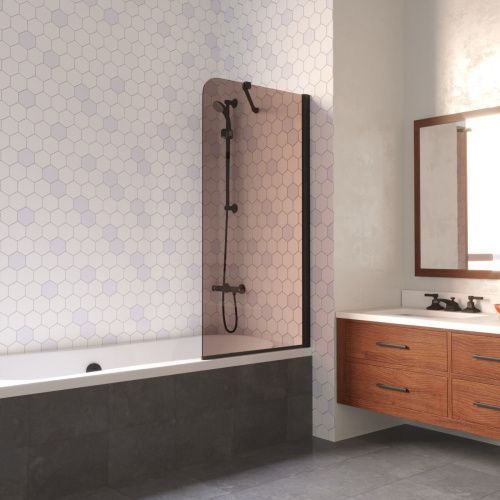 Душевая шторка на ванну Vegas-Glass EV LUX ST EV LUX ST 76 02М 05 R 75х150 стекло тонированное профиль черный ориентация правая