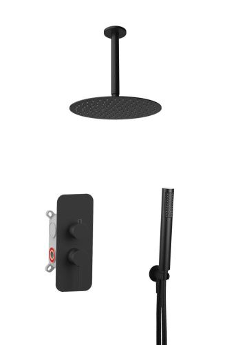 Душевая система AQG Urban Flow 19URFER23705 встраиваемая в стену цвет черный