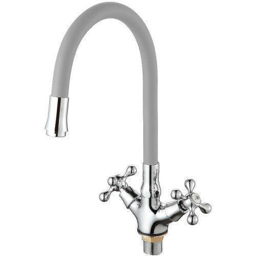 Смеситель для кухни D-Lin D153810-2 на мойку хром/серый