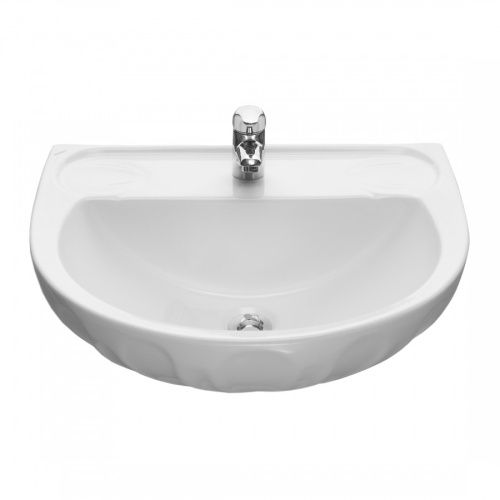 Раковина из сантехнического фарфора Santeri Лотос 131106S0010B0 60х50 подвесная цвет белый 1 отверстие под смеситель