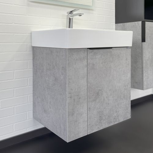 Тумба с раковиной Comforty Асти 00-00019191CF 60х50 подвесная цвет серый